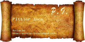 Pittler Ince névjegykártya